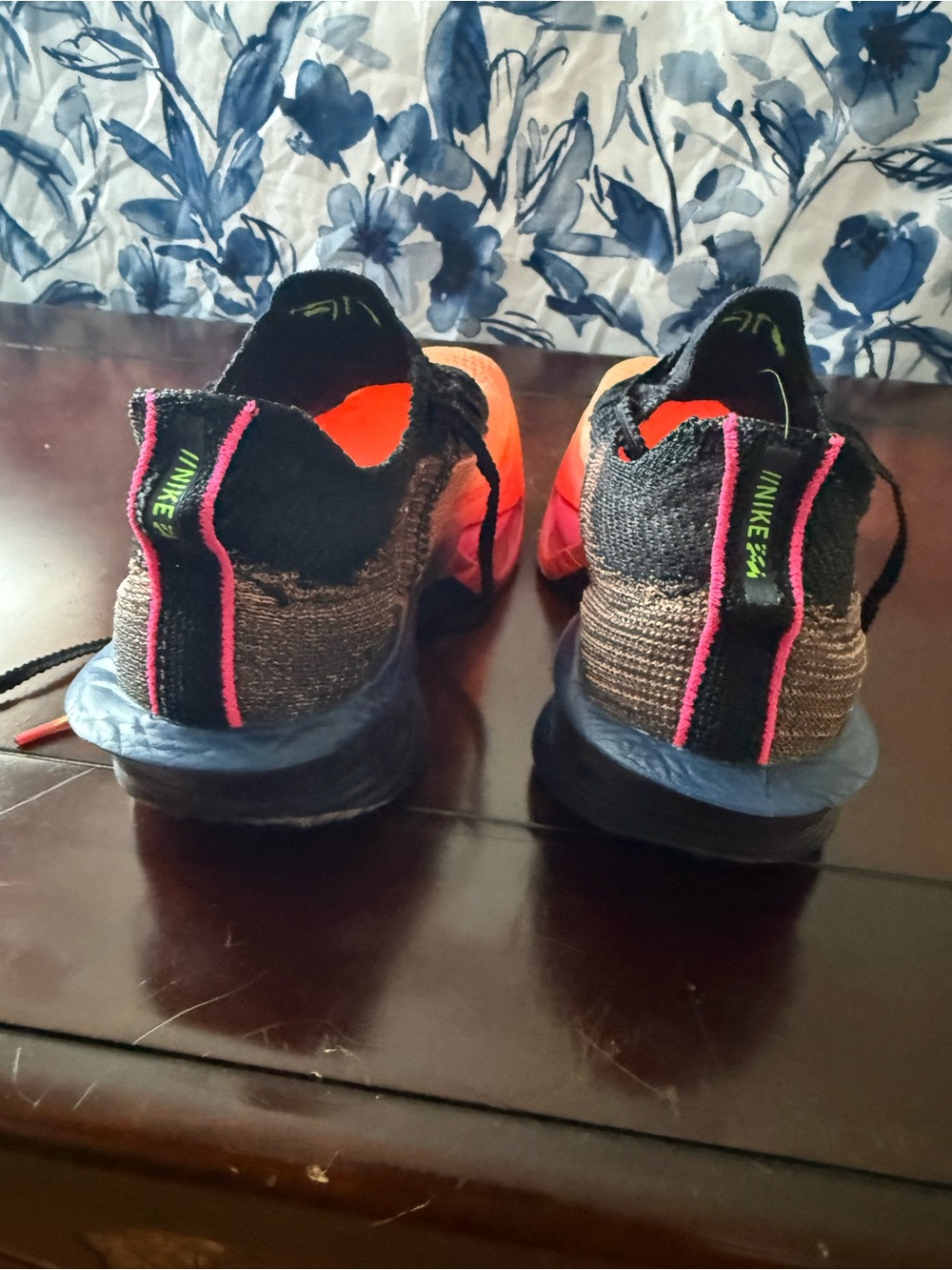 Nike Women’s Flyknit Running Shoes - Black & Orange - Picture 4 of 14